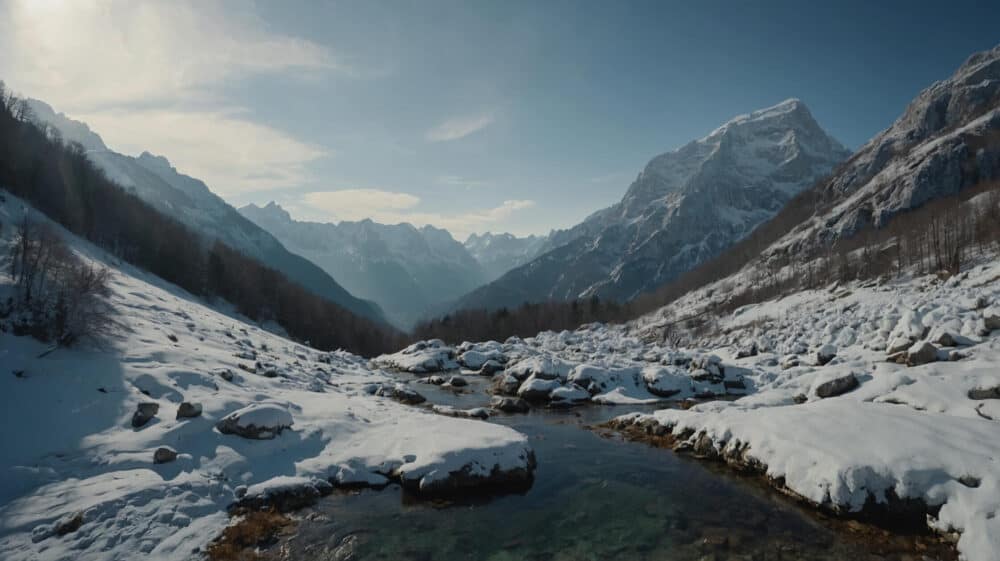 Sopra il Passo di Vršič in inverno